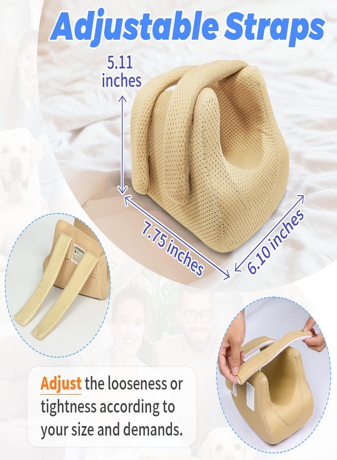 EHUCON 3D Compact Heel Protectors for Pressure Sores & Bed Sore Relief, Foot Elevation Pillow for Bedridden Patients, Heel Cushion for Post-Surgery Recovery, Ankle Support Foot Wedge Pillow to Reduce Pressure (Khaki 1 pc) - Image 3